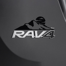 Etiqueta adhesiva de cerveza de montañas sobre la insignia trasera del Toyota Rav4
 3