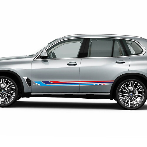 Acentos laterales M colores rayas para BMW G05 X5 puertas laterales vinilo calcomanía pegatina
