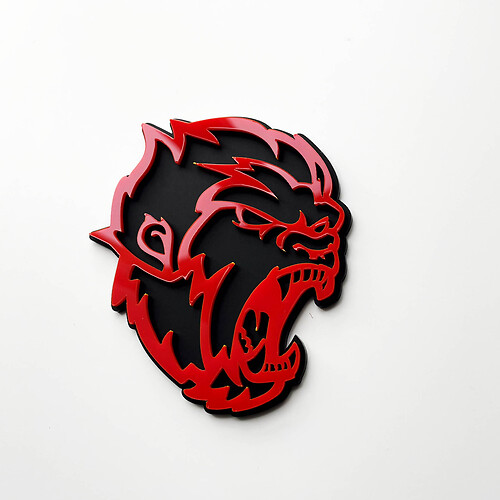 Emblema de insignias de guardabarros 3D Angry Yeti Sasquatch Bigfoot negro vs rojo
