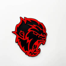 Emblema de insignias de guardabarros 3D Angry Yeti Sasquatch Bigfoot negro vs rojo
 4