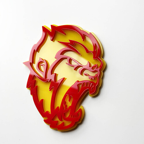 Angry Yeti Sasquatch Bigfoot 3D Fender Insignias Emblema Amarillo vs Rojo
