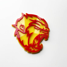 Angry Yeti Sasquatch Bigfoot 3D Fender Insignias Emblema Amarillo vs Rojo
 3