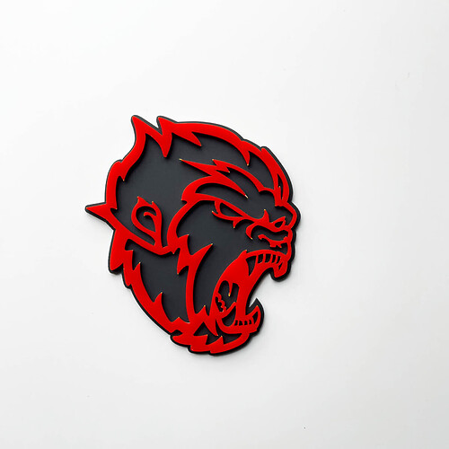 Angry Yeti Sasquatch Bigfoot 3D Fender Insignias Emblema Gris vs Rojo
