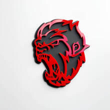 Angry Yeti Sasquatch Bigfoot 3D Fender Insignias Emblema Gris vs Rojo
 2