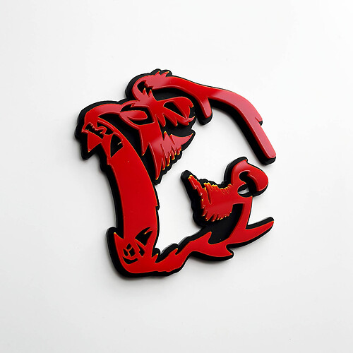 Gorilla Angry Insignia 3D Insignias de guardabarros Emblema Rojo vs Negro
