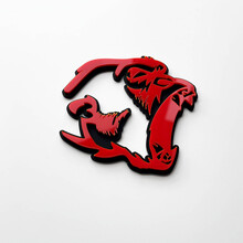 Gorilla Angry Insignia 3D Insignias de guardabarros Emblema Rojo vs Negro
 3