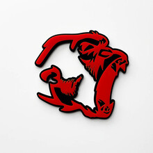 Gorilla Angry Insignia 3D Insignias de guardabarros Emblema Rojo vs Negro
 4