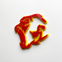 Gorilla Angry Insignia 3D Insignias de guardabarros Emblema Rojo vs Amarillo
 2