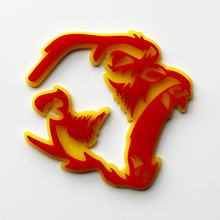 Gorilla Angry Insignia 3D Insignias de guardabarros Emblema Rojo vs Amarillo
 4