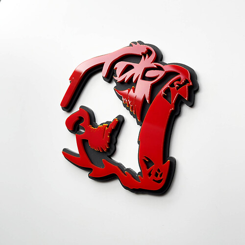 Insignia Gorilla Angry 3D Insignias de guardabarros Emblema Rojo vs Gris
