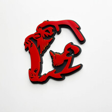 Insignia Gorilla Angry 3D Insignias de guardabarros Emblema Rojo vs Gris
 2