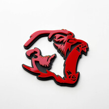 Insignia Gorilla Angry 3D Insignias de guardabarros Emblema Rojo vs Gris
 3