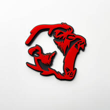 Insignia Gorilla Angry 3D Insignias de guardabarros Emblema Rojo vs Gris
 4
