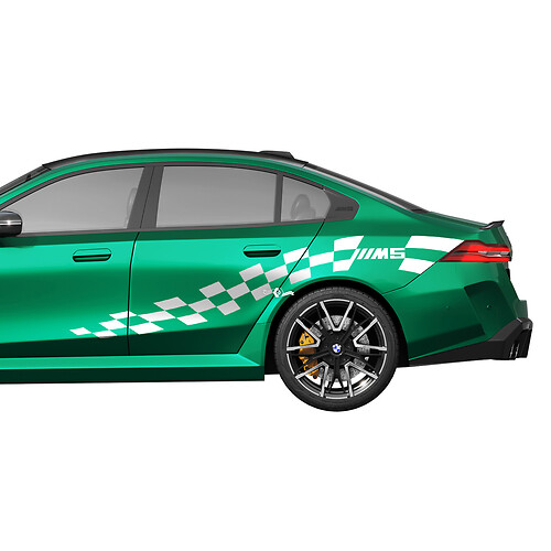 Kit de pegatinas laterales M5 a cuadros Racing para BMW Serie 5 G60 M5 G90 - Adhesivos de vinilo SupDec Graphix
