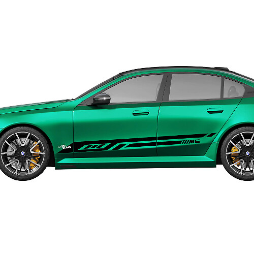 Kit de pegatinas laterales de carreras con rayas modernas para BMW Serie 5 G60 M5 G90 - SupDec Graphix Vinilos Adhesivos

