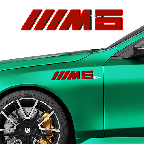 Kit de calcomanías de carreras con logotipo M en 3 colores para BMW Serie 5 G60 M5 G90
