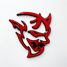 Insignia 3D personalizada Demon Dodge Charger Challenger logo Fender Insignias Emblema Rojo vs Negro
 5