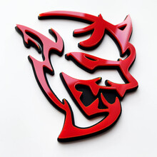 Insignia 3D personalizada Demon Dodge Charger Challenger logo Fender Insignias Emblema Rojo vs Negro
 7
