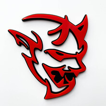 Insignia 3D personalizada Demon Dodge Charger Challenger logo Fender Insignias Emblema Rojo vs Negro
 8