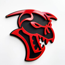 Insignia Hellcat Demon 3D Emblema de insignias de guardabarros negro vs amarillo
 2