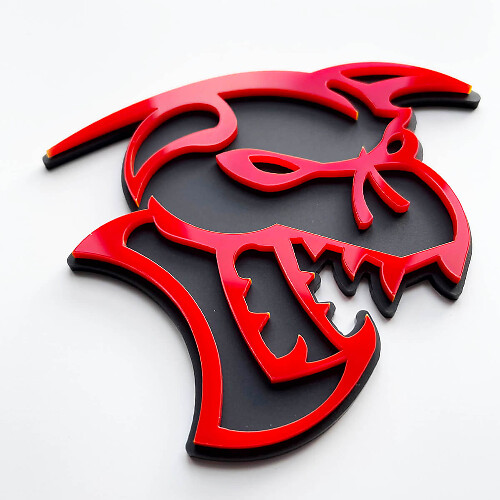 Hellcat Demon Insignia 3D Insignias de guardabarros Emblema Gris vs Rojo
