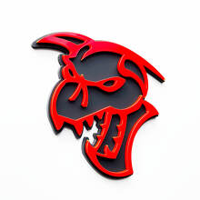 Hellcat Demon Insignia 3D Insignias de guardabarros Emblema Gris vs Rojo
 3