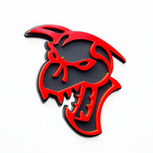 Hellcat Demon Insignia 3D Insignias de guardabarros Emblema Gris vs Rojo
 3