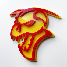 Hellcat Demon Insignia 3D Insignias de guardabarros Emblema Amarillo vs Rojo
 2