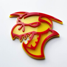 Hellcat Demon Insignia 3D Insignias de guardabarros Emblema Amarillo vs Rojo
 3