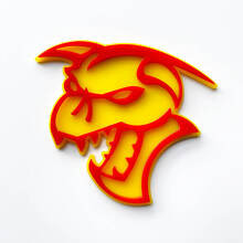 Hellcat Demon Insignia 3D Insignias de guardabarros Emblema Amarillo vs Rojo
 4