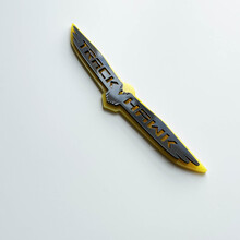 Insignia Trackhawk 3D - Emblema de guardabarros personalizado para Jeep Trackhawk Amarillo vs Gris
 2