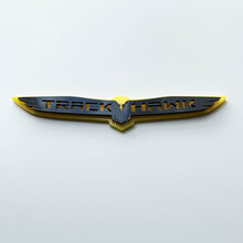 Insignia Trackhawk 3D - Emblema de guardabarros personalizado para Jeep Trackhawk Amarillo vs Gris
 3