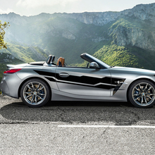 Pegatina de vinilo con rayas a cuadros para puerta lateral con logotipo M BMW Z4
 5