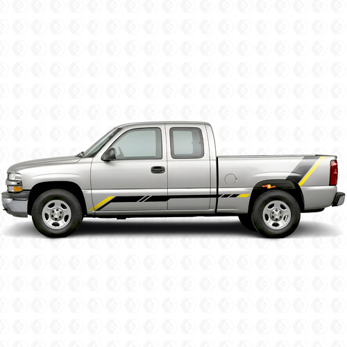 Vinilos de franjas elevadas para puerta y cabecera para Chevrolet Silverado 1500 GMT800 1999-2007_1