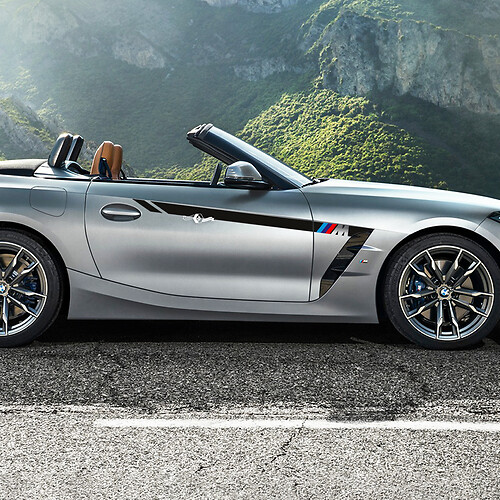 Adhesivo de vinilo con rayas M para puerta con detalles laterales apto para BMW Z4
