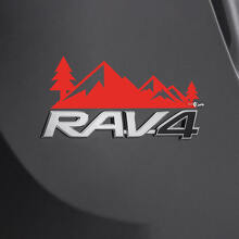 Calcomanía de árboles de montaña sobre la insignia trasera 2 para Toyota Rav4 2