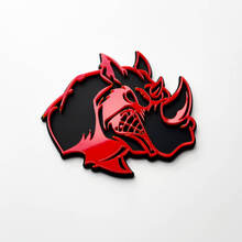 Insignia con el logotipo 3D Rhino Angry - Emblema de guardabarros personalizado para automóviles, camiones y SUV
 3
