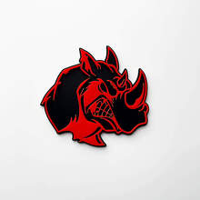 Insignia con el logotipo 3D Rhino Angry - Emblema de guardabarros personalizado para automóviles, camiones y SUV
 4