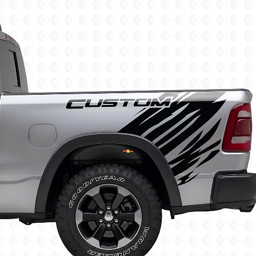 Kit de Vinilo Lateral Trasero Estilo Grunge Personalizado para Dodge Ram