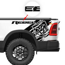 Kit de Vinilo para Lado Trasero con Logo Rebel Grunge para Dodge Ram_2