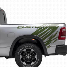 Kit de Vinilo Lateral Trasero Estilo Grunge Personalizado para Dodge Ram_3