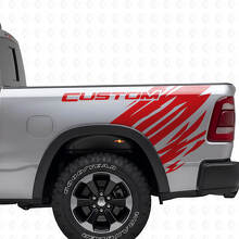 Kit de Vinilo Lateral Trasero Estilo Grunge Personalizado para Dodge Ram_4