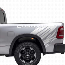 Kit de Vinilo Lateral Trasero Estilo Grunge Personalizado para Dodge Ram_5