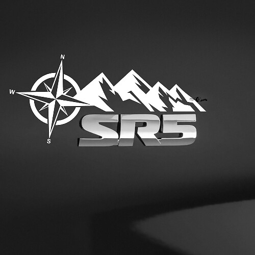 Calcomanía de vinilo con emblema trasero Mountain Compass para Toyota SR5