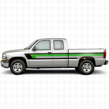 Rayas de vinilo retro para línea superior de puertas y laterales de caja para Chevrolet Silverado 1500 GMT800 1999-2007_3