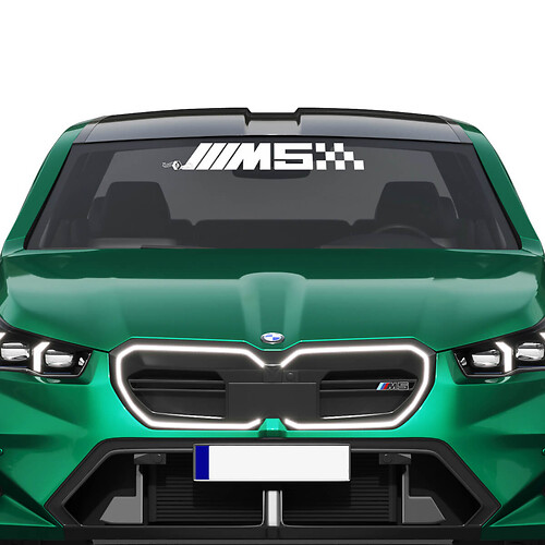 Calcomanía de parabrisas a cuadros con logotipo M para BMW Serie 5 G60 M5 G90

