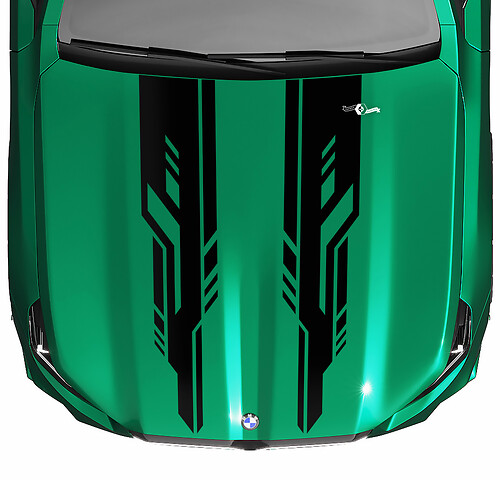 Calcomanía de capó de aspecto moderno de Stripes Racing para BMW Serie 5 G60 M5 G90
