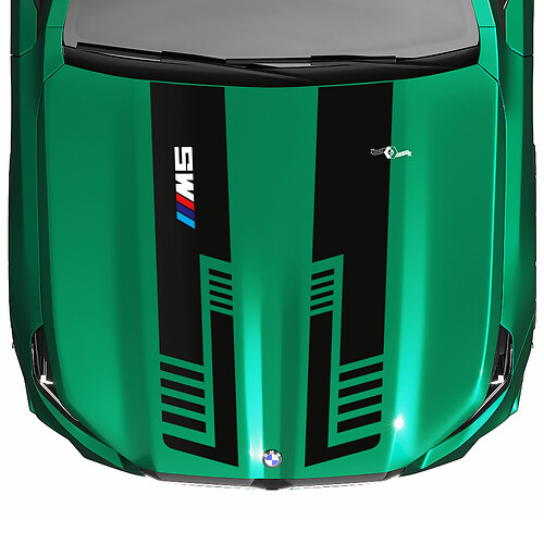 Calcomanía para capó con apariencia estroboscópica o bandera a cuadros de Stripes Racing para BMW Serie 5 G60 M5 G90

