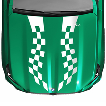 Calcomanía para capó con apariencia estroboscópica o bandera a cuadros de Stripes Racing para BMW Serie 5 G60 M5 G90
 4