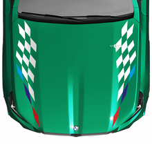 Calcomanía de capó con bandera a cuadros Stripes Racing M colores para BMW Serie 5 G60 M5 G90
 2